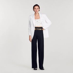 Sandro Knit Crop Top w Charms